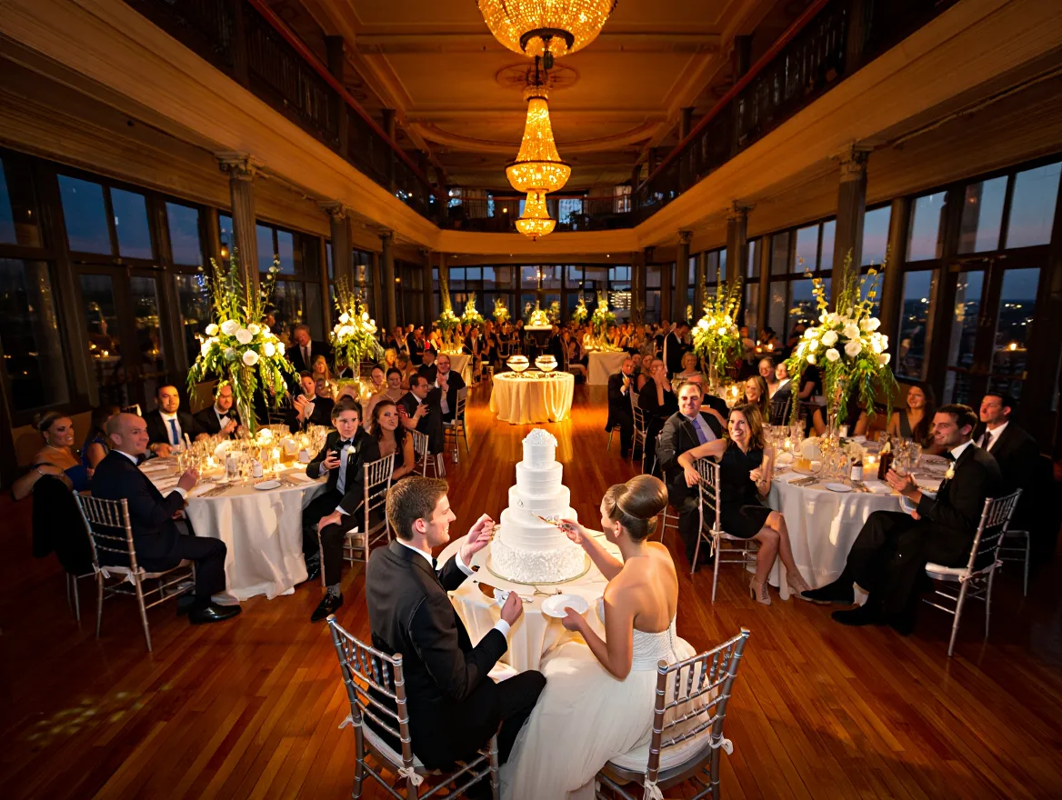 Luxury ballroom wedding Elegant indoor wedding reception